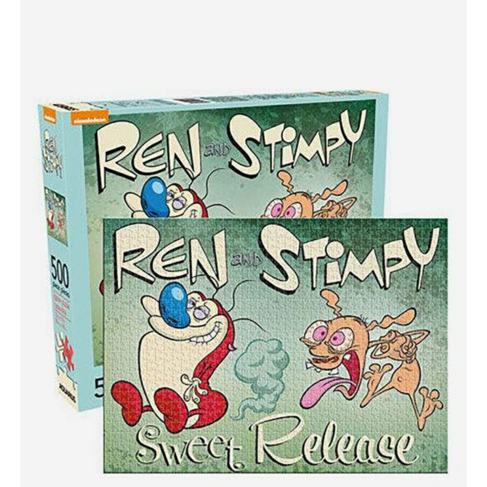 Retro Ren & Stimpy puzzle Nickelodeon 90s hipster